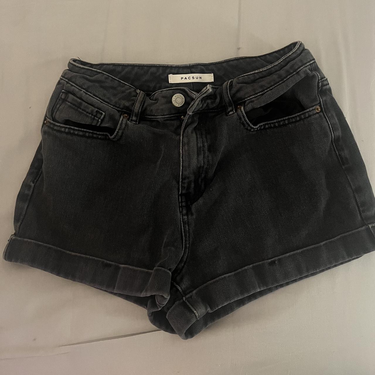 black denim pacsun jean shorts -size 25 -mid/high rise - Depop