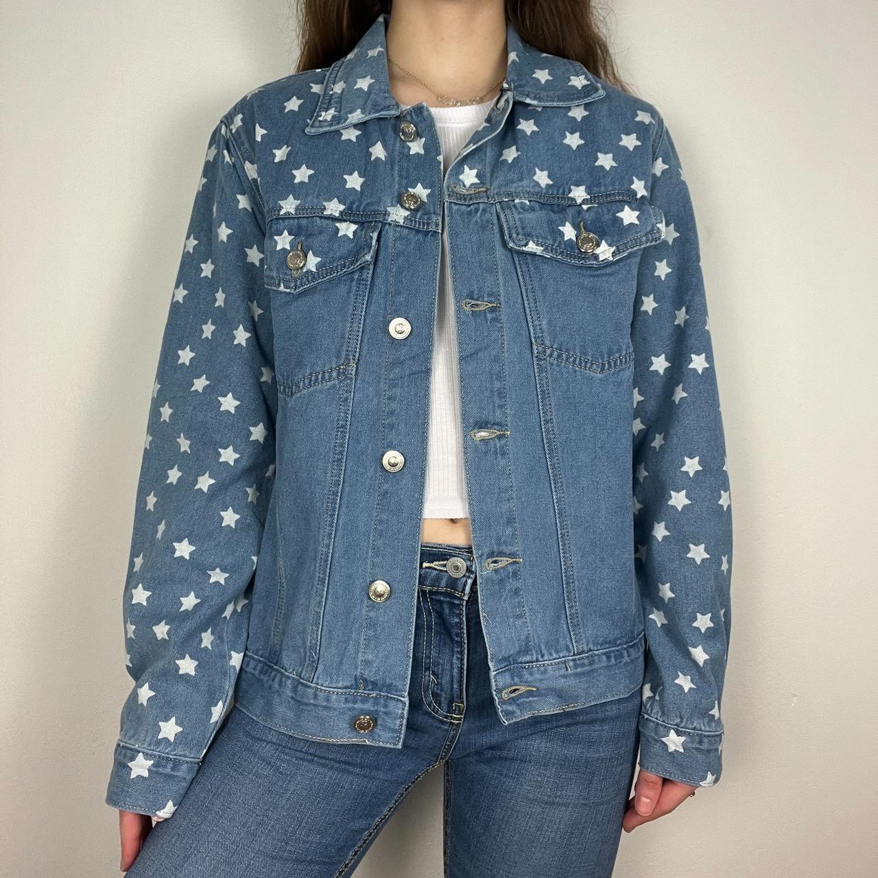 Star printed denim on sale jacket