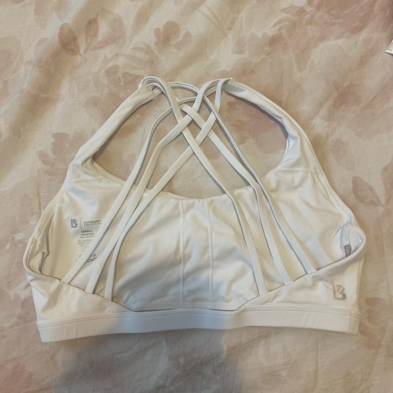 BUFFBUNNY WHITE SPORTS BRA SIZE SMALL This sports... - Depop