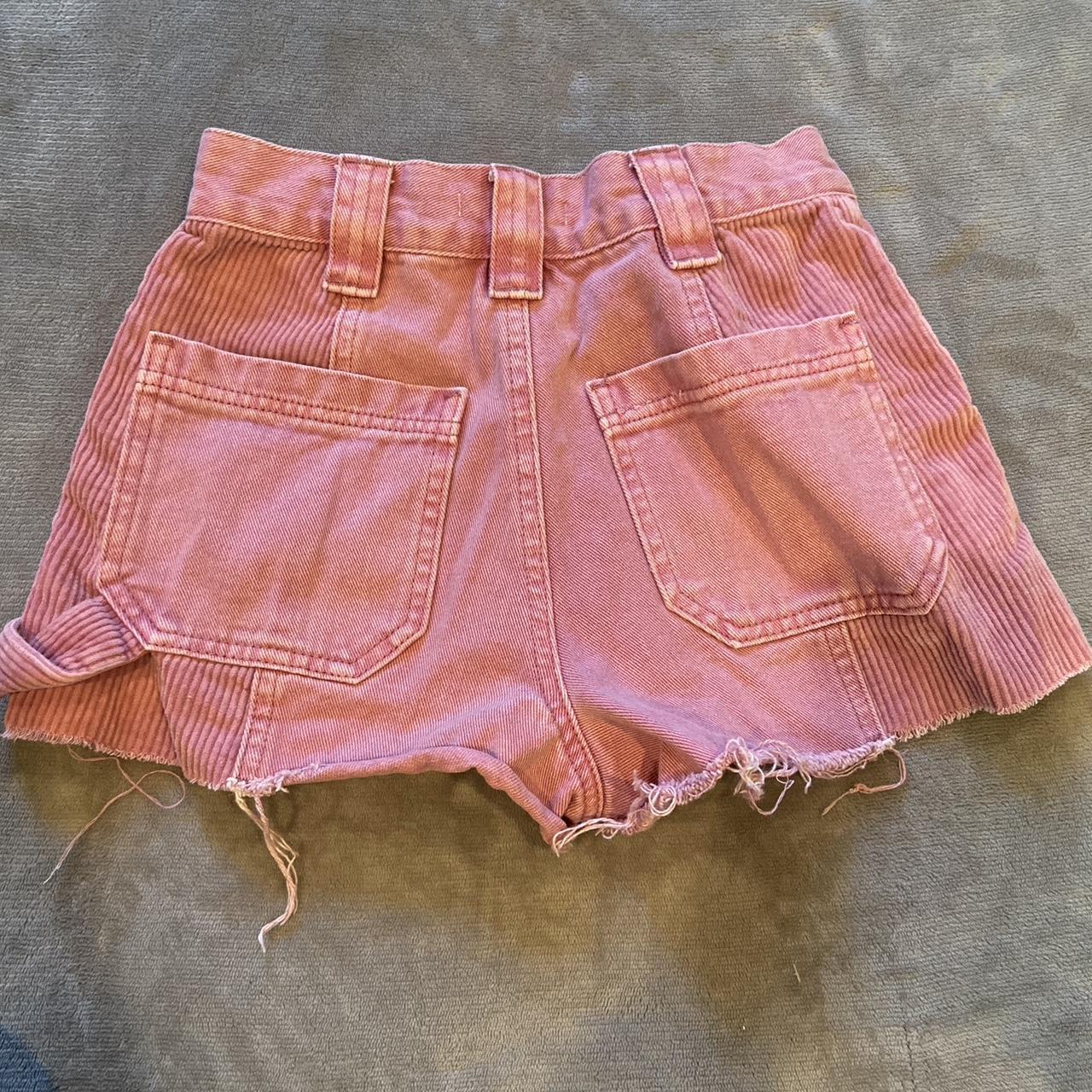 Pacsun Pink Cargo/Corduroy Shorts - Depop