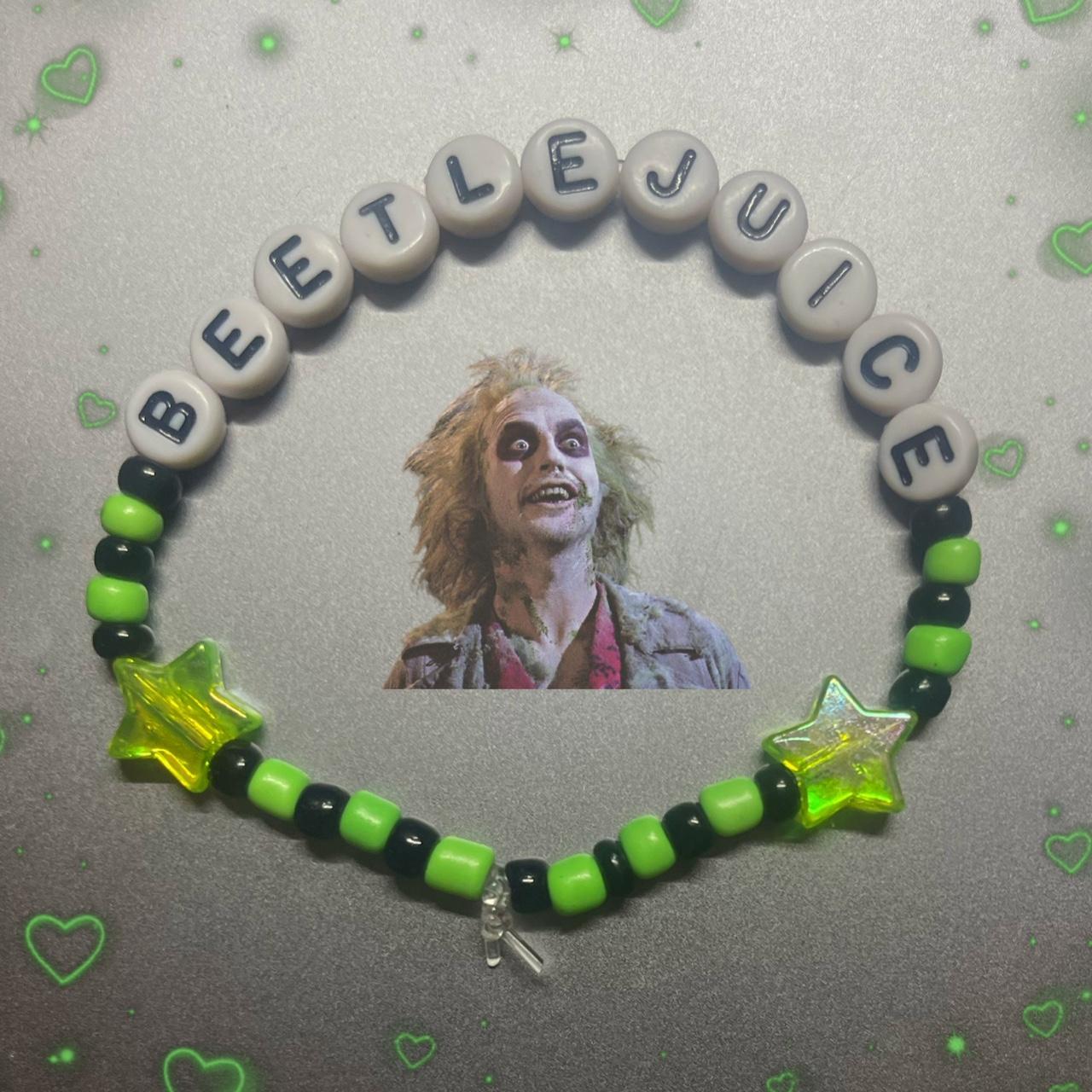 💚 Beetlejuice Bracelet 💚 🫧 beaded Halloween bracelet... - Depop