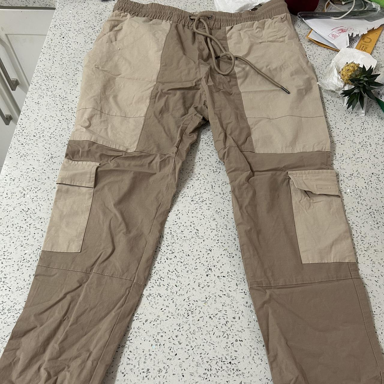 PacSun Men's Cargo Pants Tan/Brown M – Tan and cream cargo