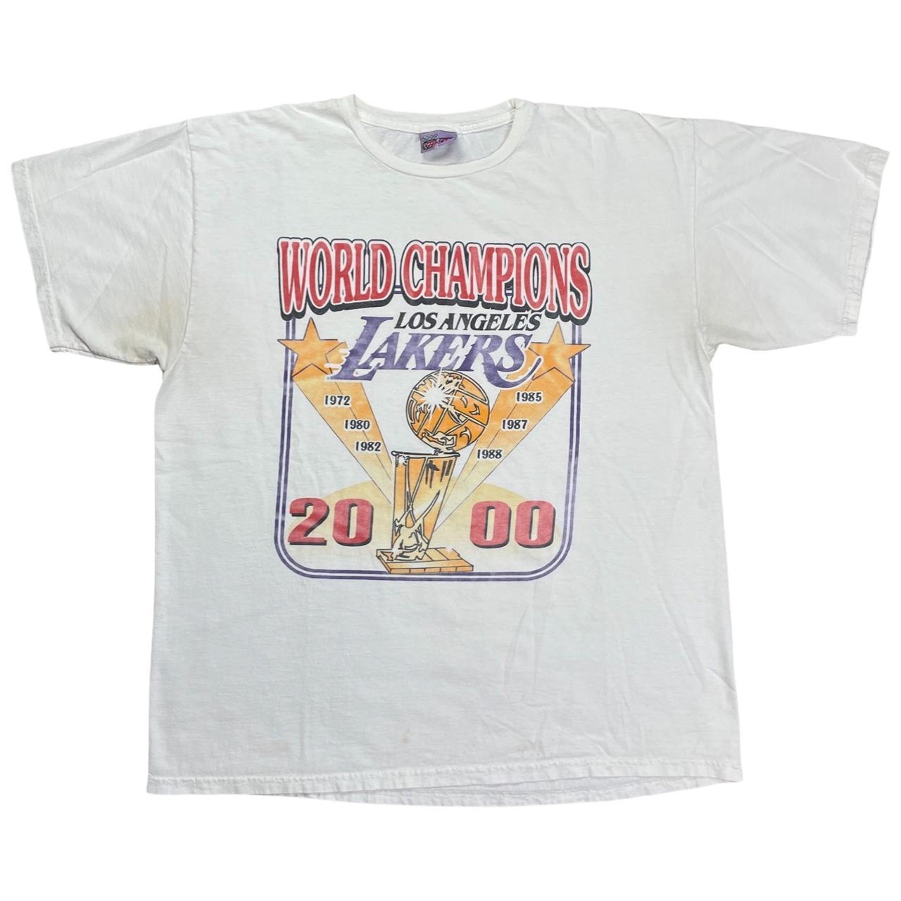 vintage Lakers NBA Championship caricature tee