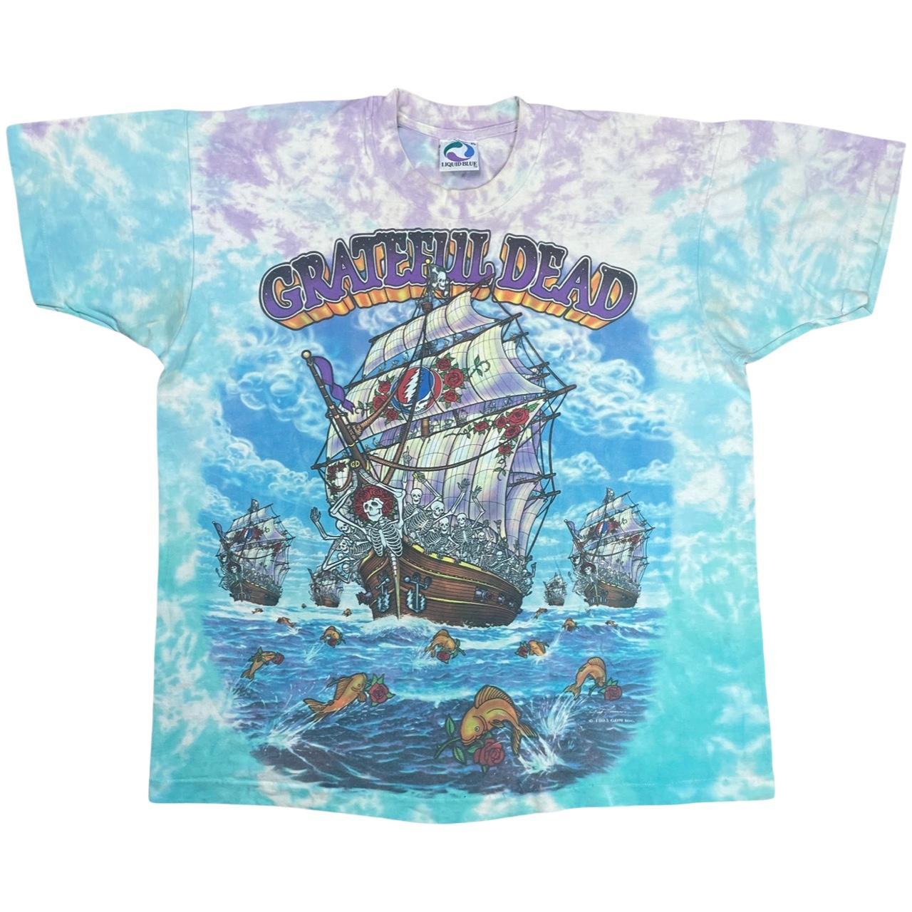 Vintage 90s Grateful Dead Shirt by Liquid Blue Ship... - Depop