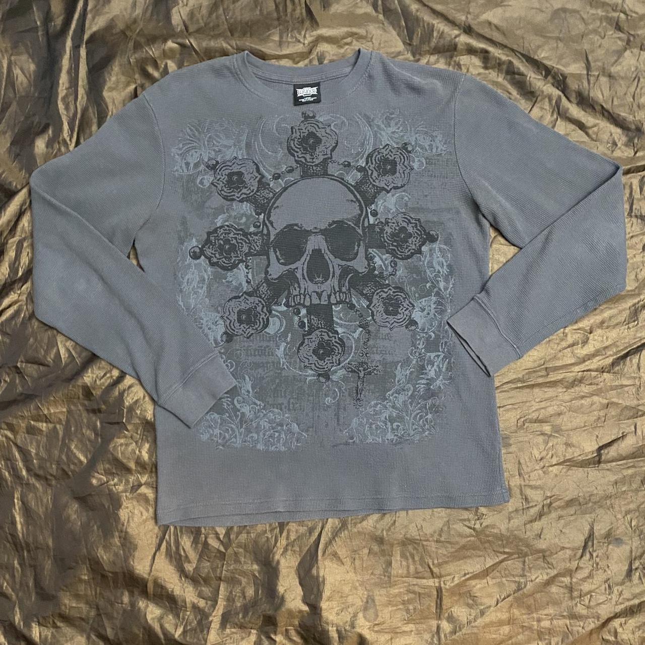 MMA ELITE THERMAL LONG SLEEVE SHIRT WITH SKULLS AND... - Depop