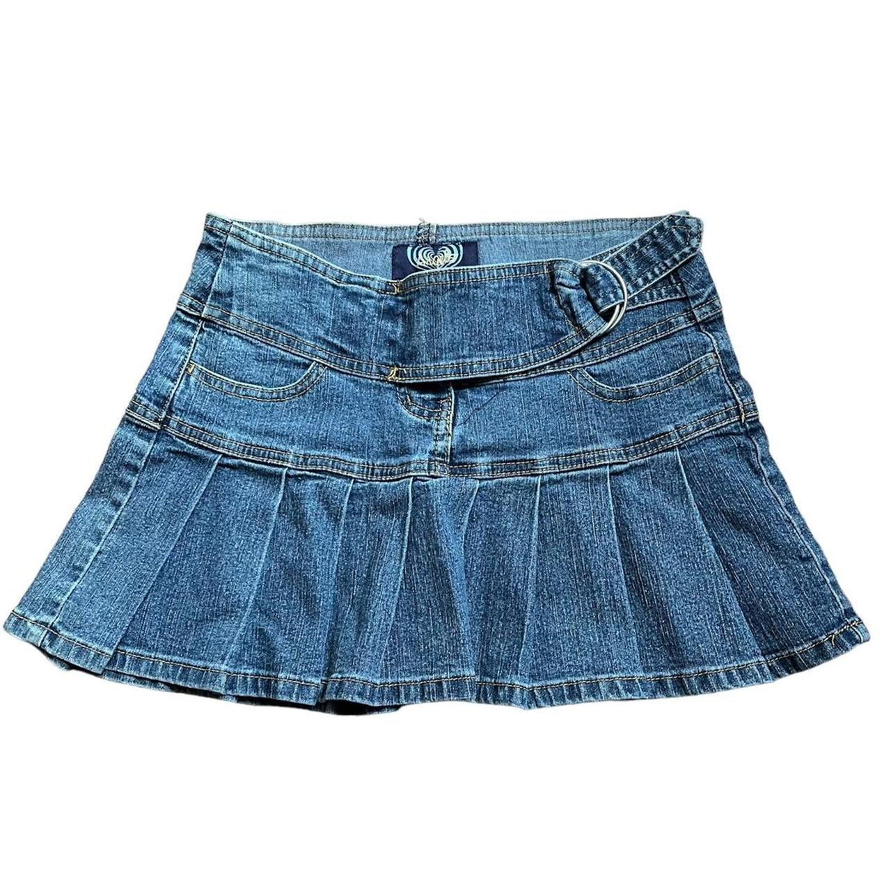 Pleated Mini Skirt - the most perfect denim pleated... - Depop