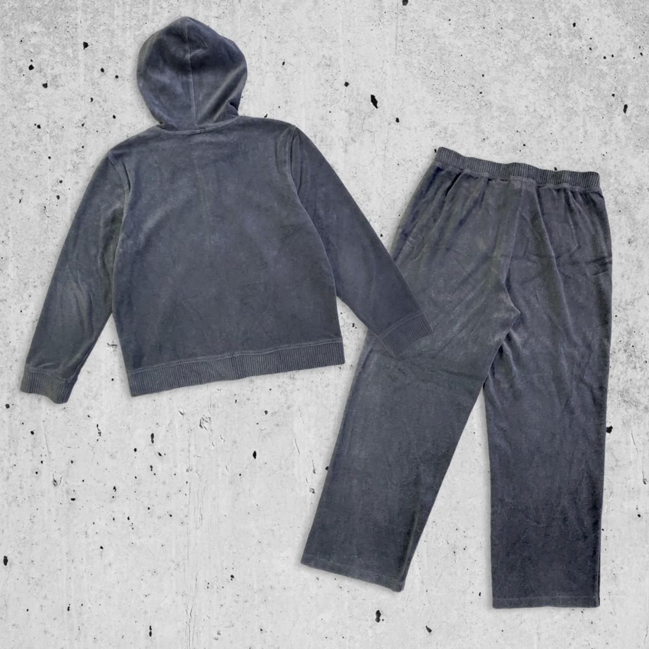 Y2k Ralph Lauren gray velour tracksuit, Zip up