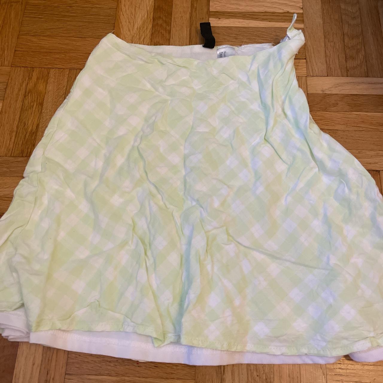 Green checkered mini skirt H&M Size XS/32 Would be... Depop