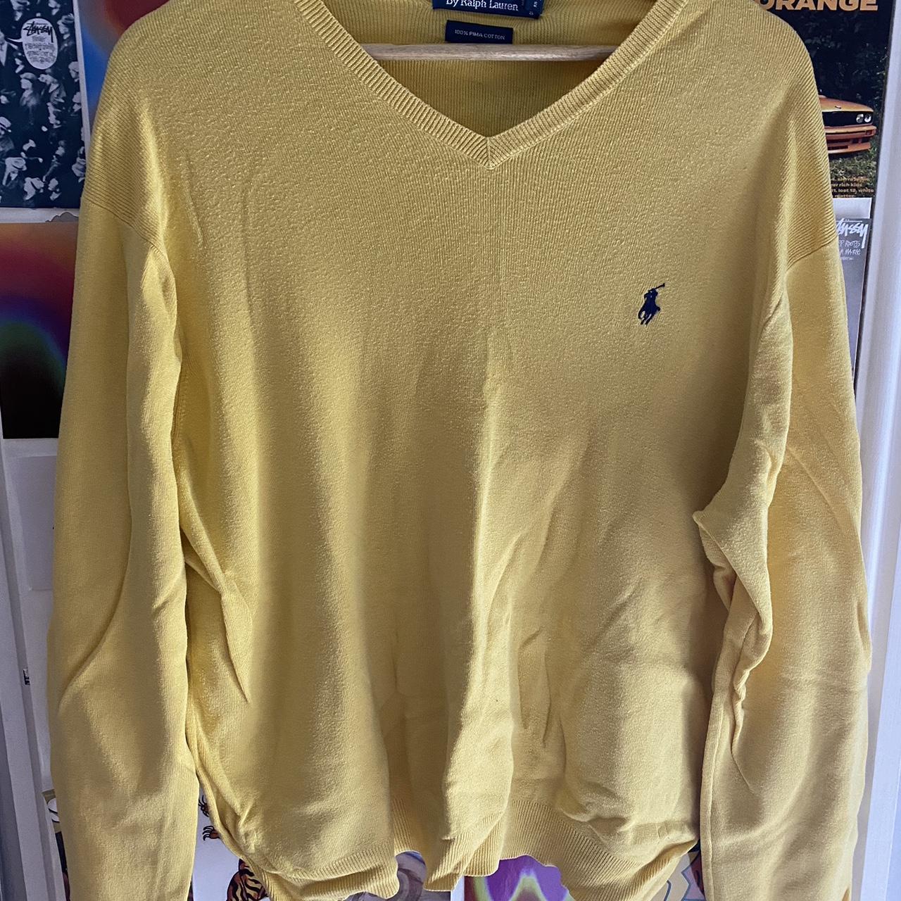 vintage yellow ralph lauren jumper bought of here... - Depop