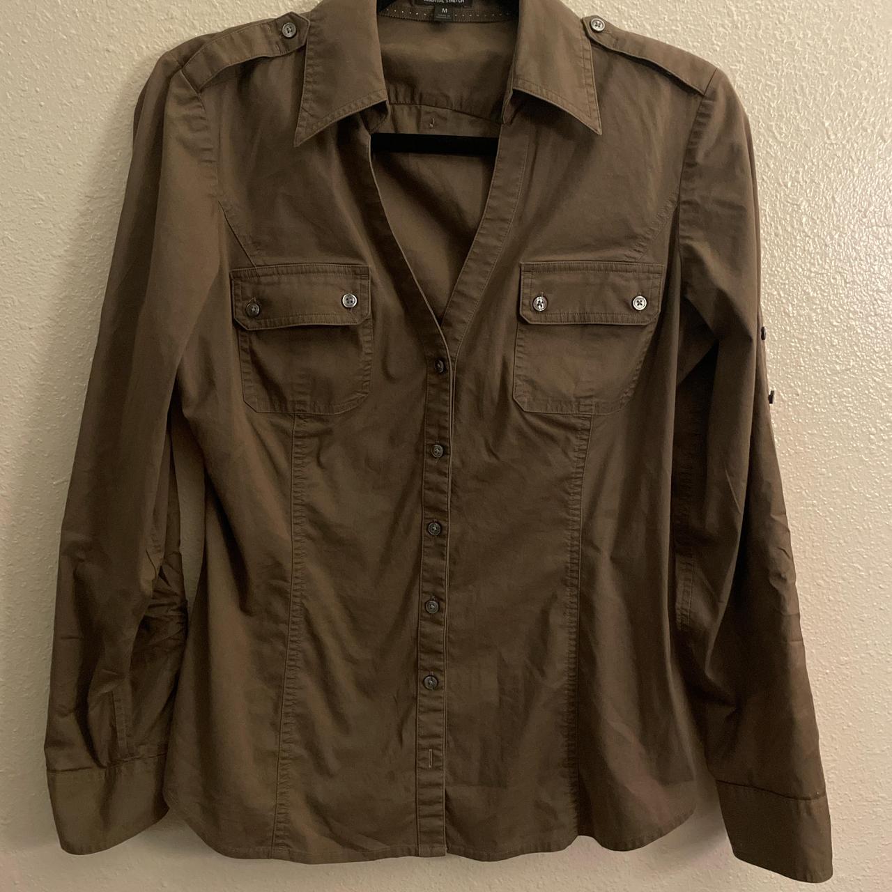 Express Women's Blouse - Khaki/Brown - M – Expres… - image 1