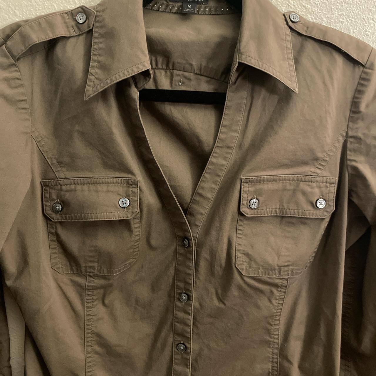 Express Women's Blouse - Khaki/Brown - M – Expres… - image 4