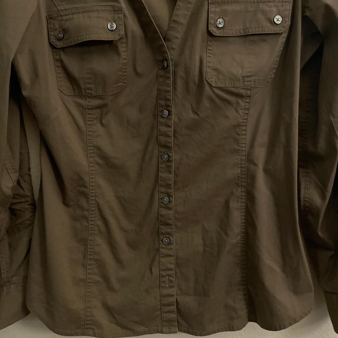 Express Women's Blouse - Khaki/Brown - M – Expres… - image 5