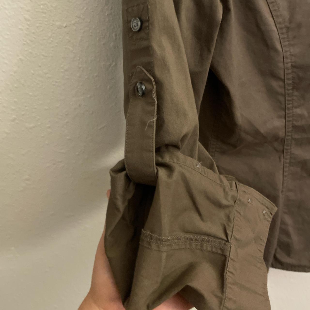 Express Women's Blouse - Khaki/Brown - M – Expres… - image 7