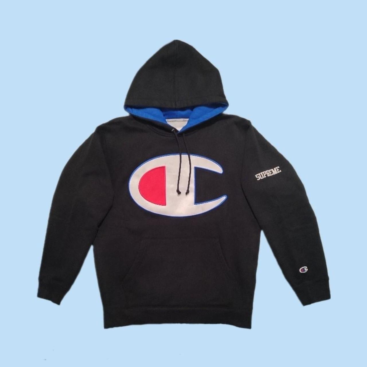 Supreme champion sale hoodie black