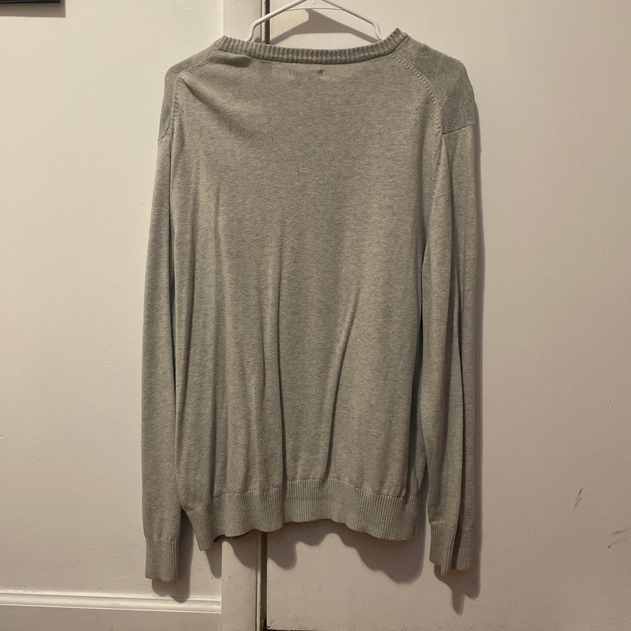 grey sweater with triangle pattern oversized sweater - Depop