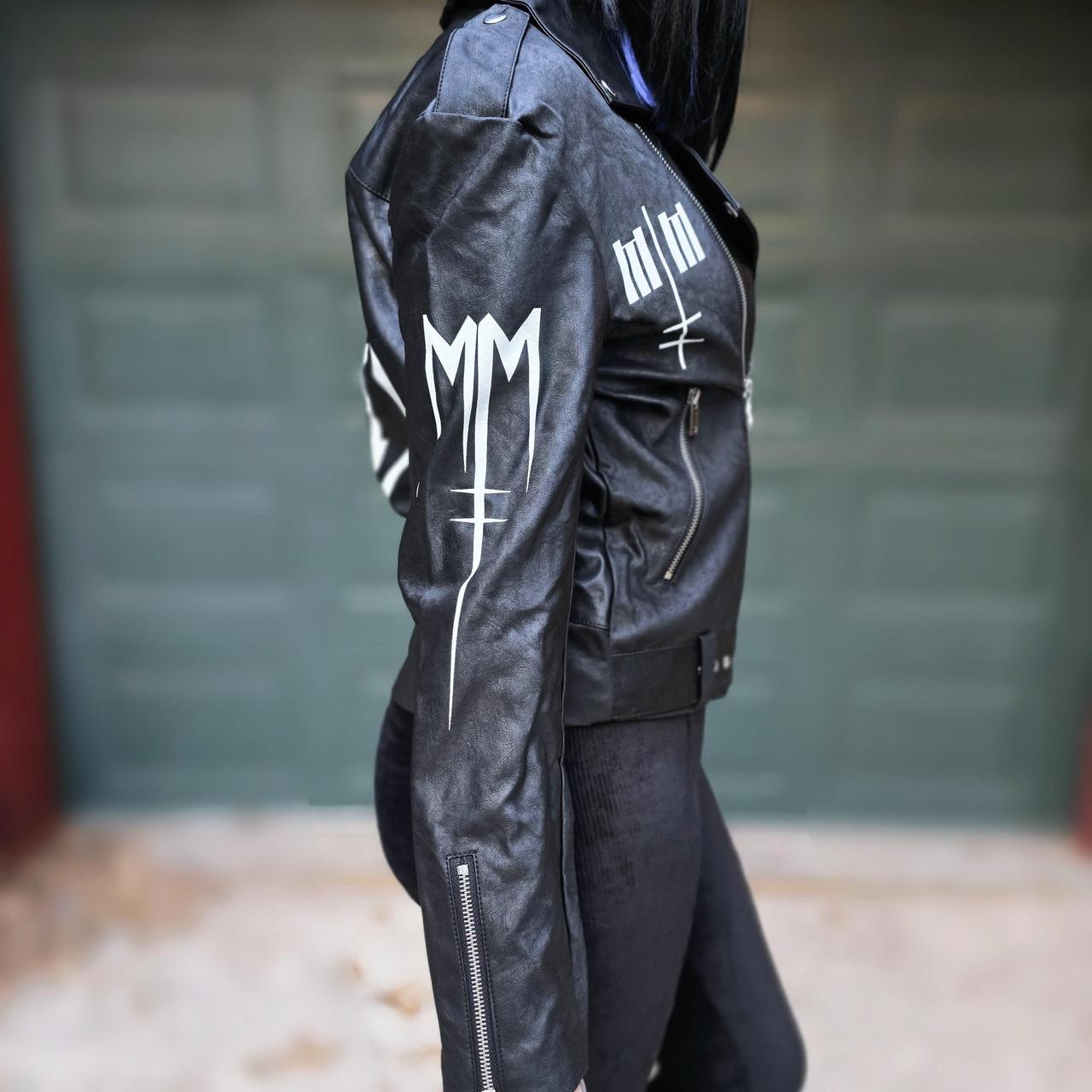 NWT Marilyn outlet Manson X Dolls Kill Black Motto Leather Jacket