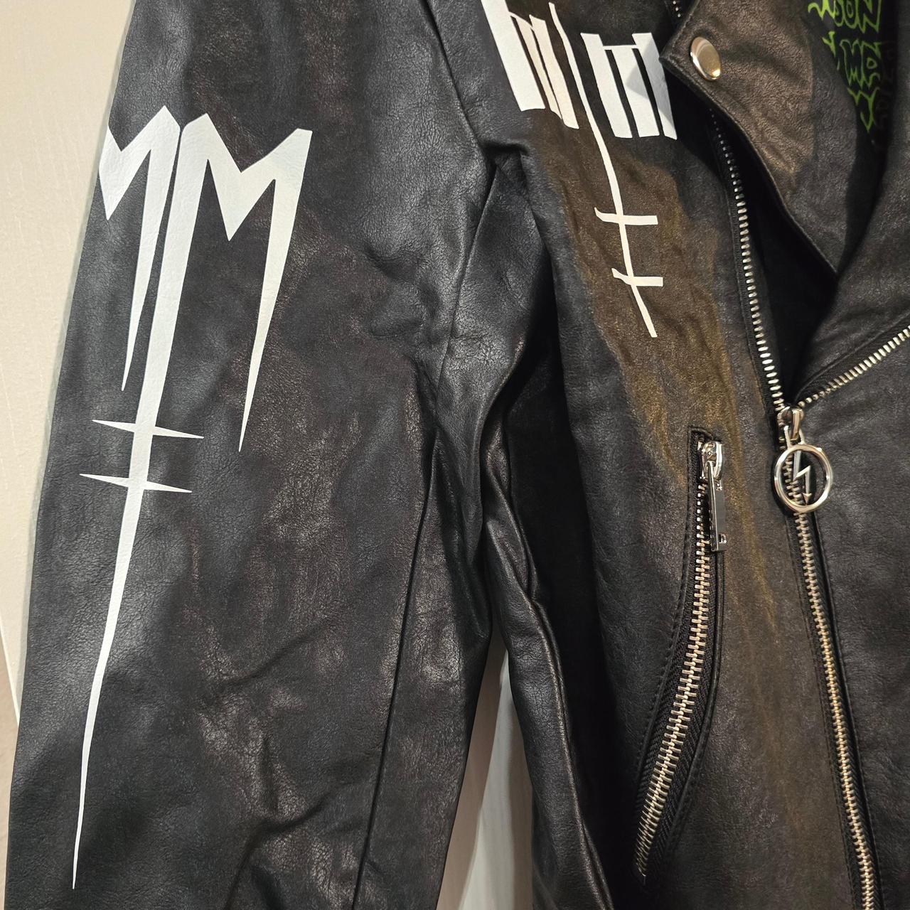 Tag Marilyn Manson hotsell X Dolls Kill Black Motto Faux Leather Jacket