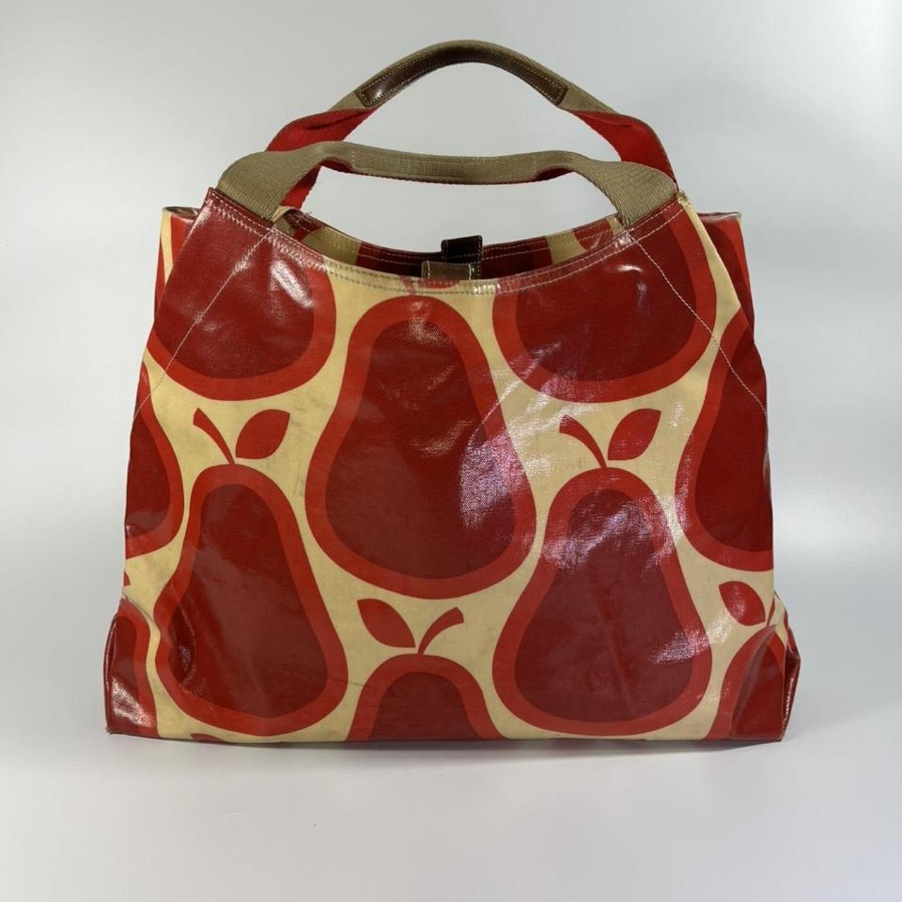 Orla Kiely Tote Bag Red Pear Beige Orla Kiely Depop   P0 