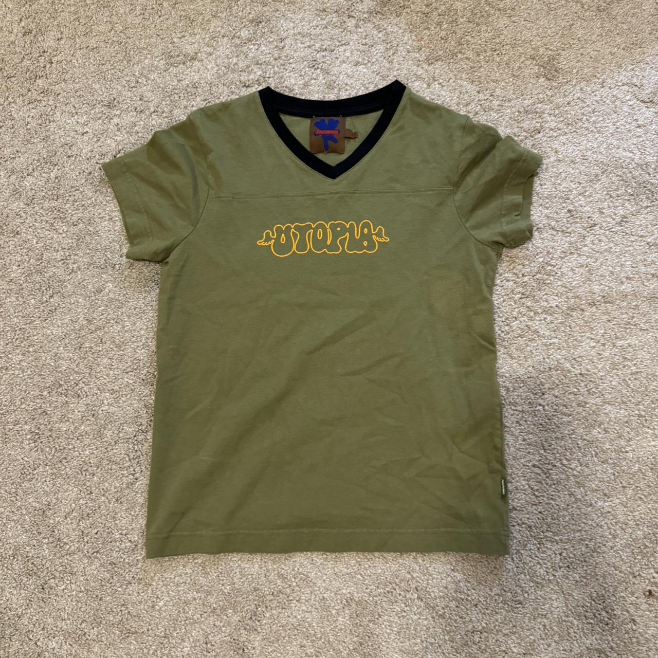 Heaven by Marc Jacob's green Utopia Baby V Tee size | Depop