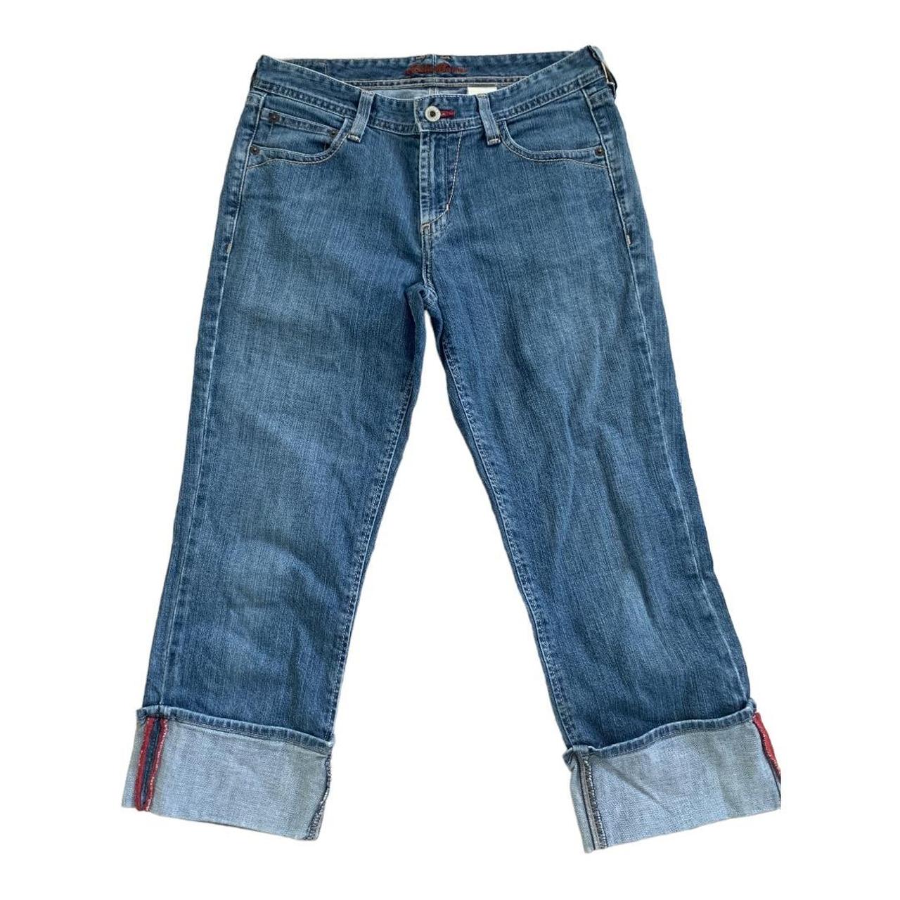 Vintage Eddie Bauer Cuffed Capri Jeans Womens Size - Depop