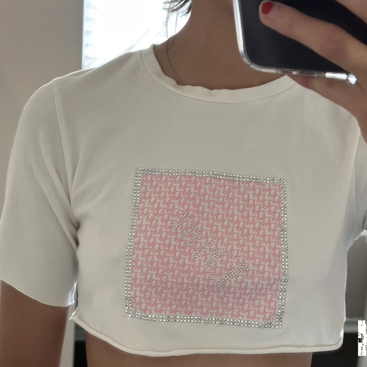 Dior pink bandeau tube crop top (rolled up in first - Depop