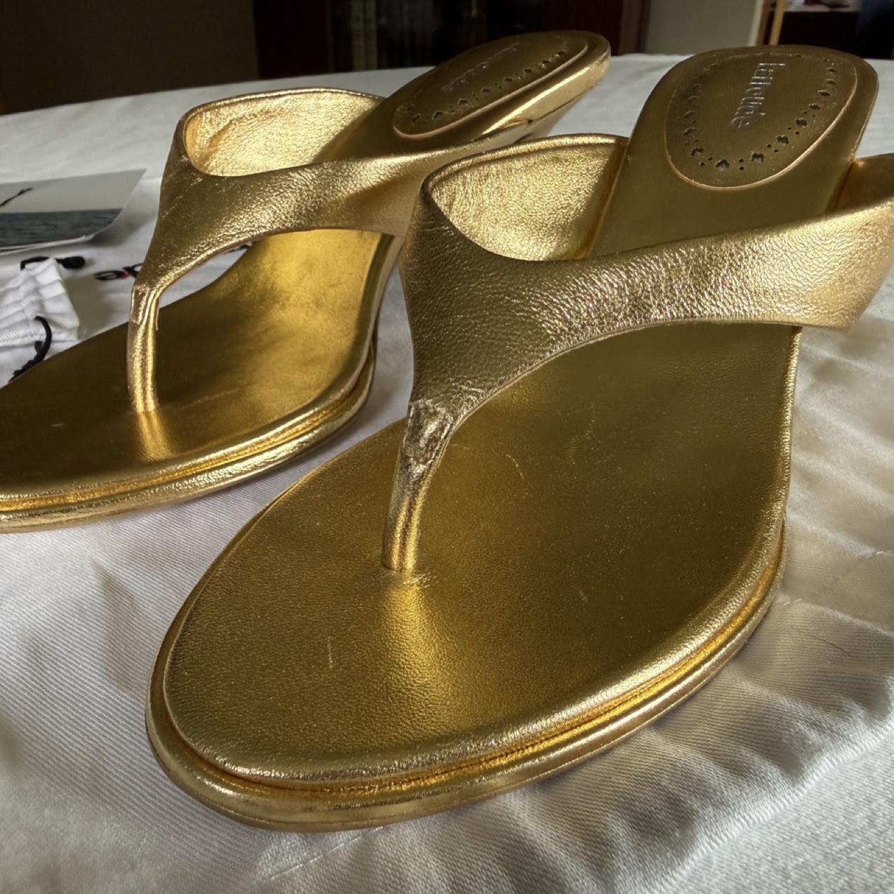 Larroudé women's gold sandals