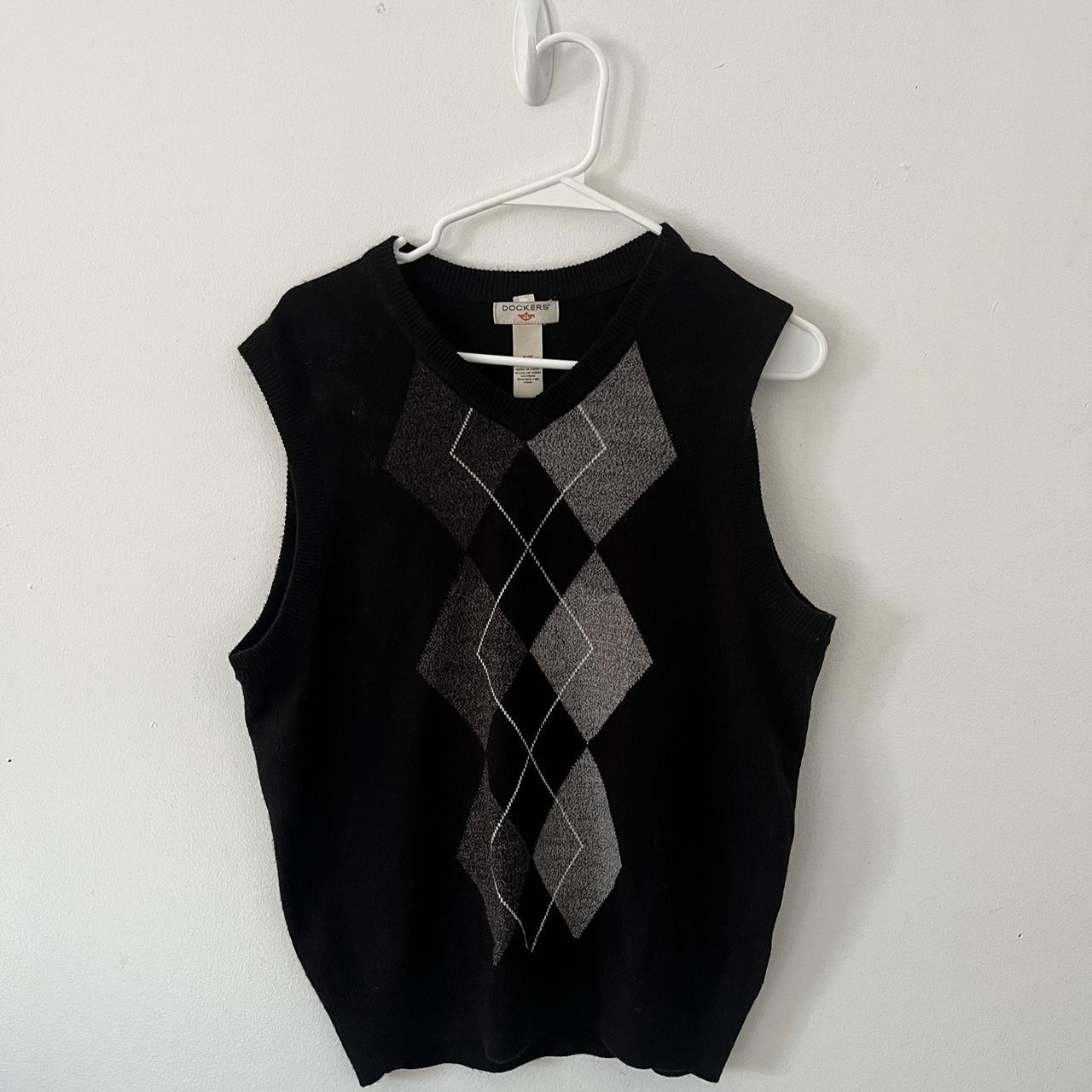 Dockers size small black and gray argyle sweater... Depop