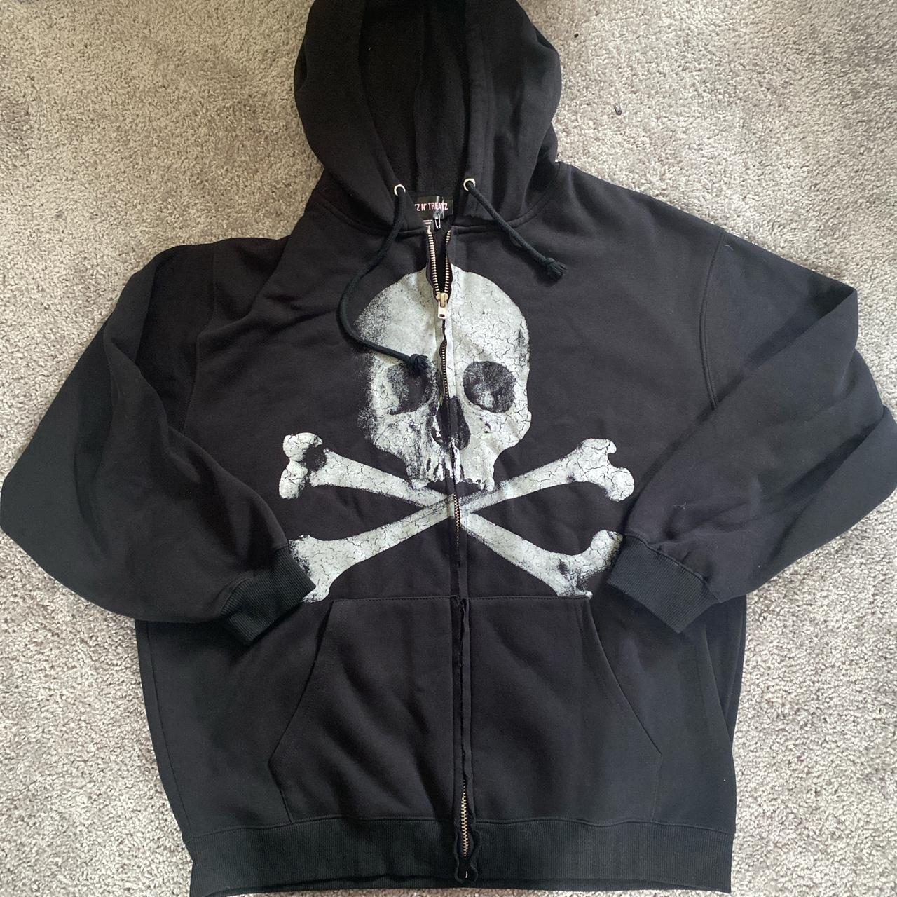 dollskill skull hoodie this is a size M, sizing is... - Depop