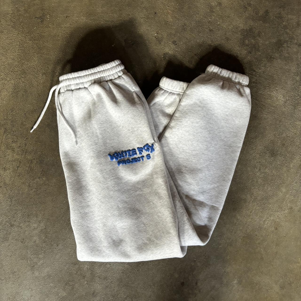 White Fox Sweats in cloud w/blue lettering 💙🤍 Depop