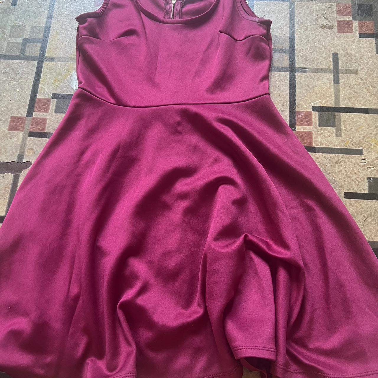 Burgundy homecoming dress with zipper in the back