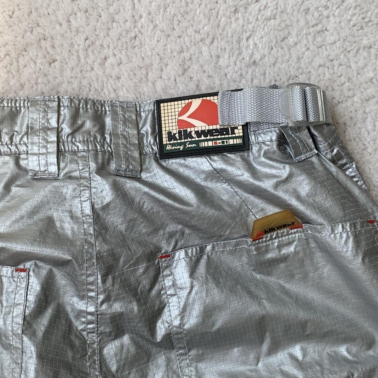 absolutely INSANE 90s/y2k kikwear silver rave pants.... - Depop