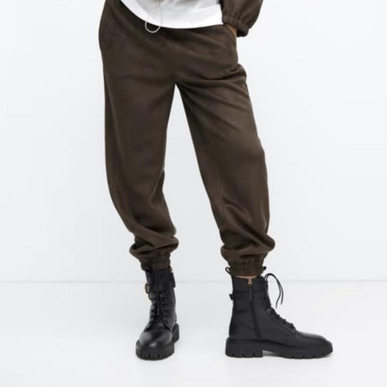 Zara chocolate joggers hot sale