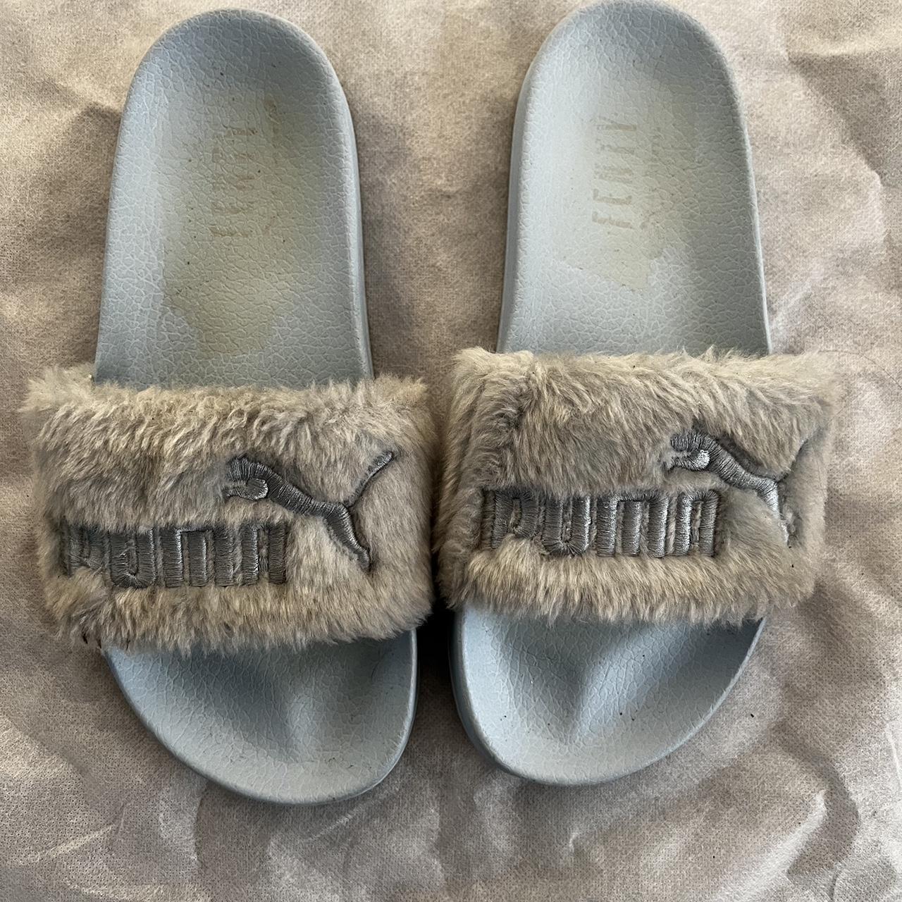 Grey fenty hot sale slides puma