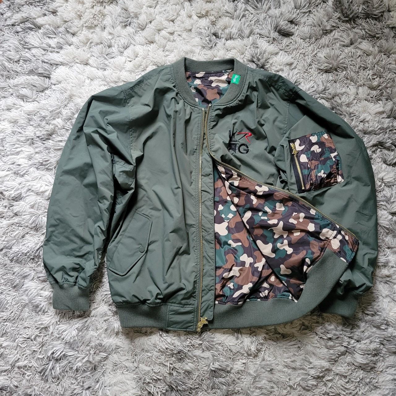 Men's Bomber Flight Jacket w/ Patches, Size: 2XL, Green