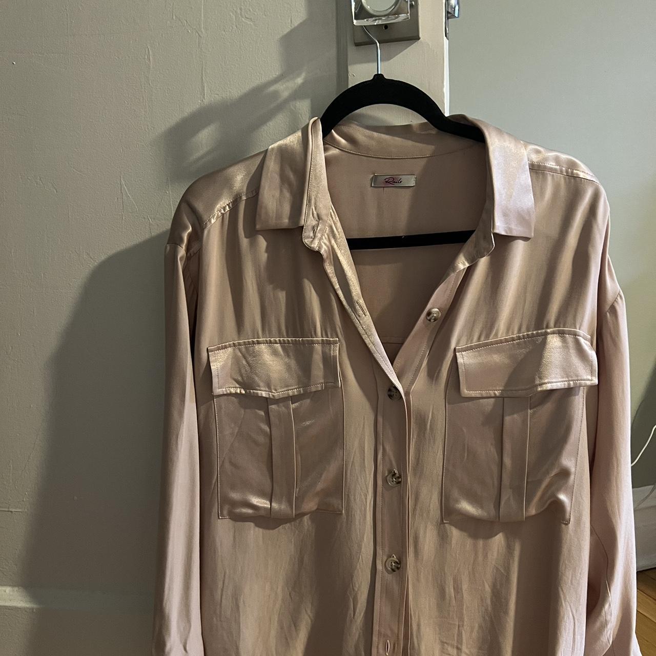Rails silk button down shirt - Depop