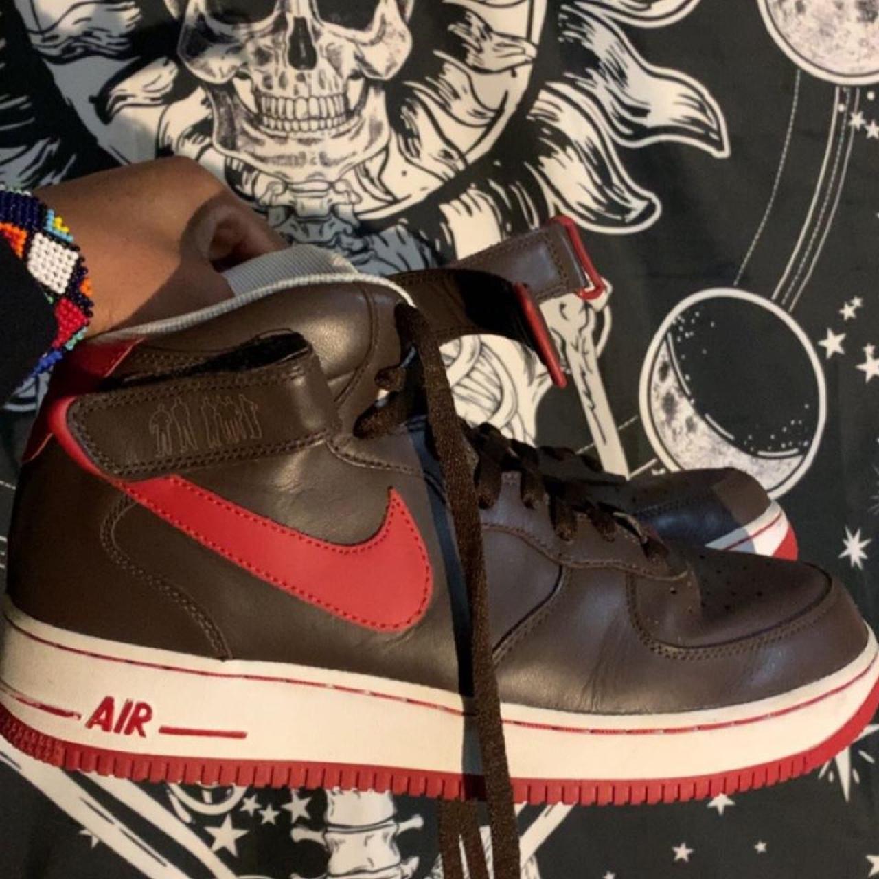 rare 2006 nike air force xxv af-1 ‘82 brown and red