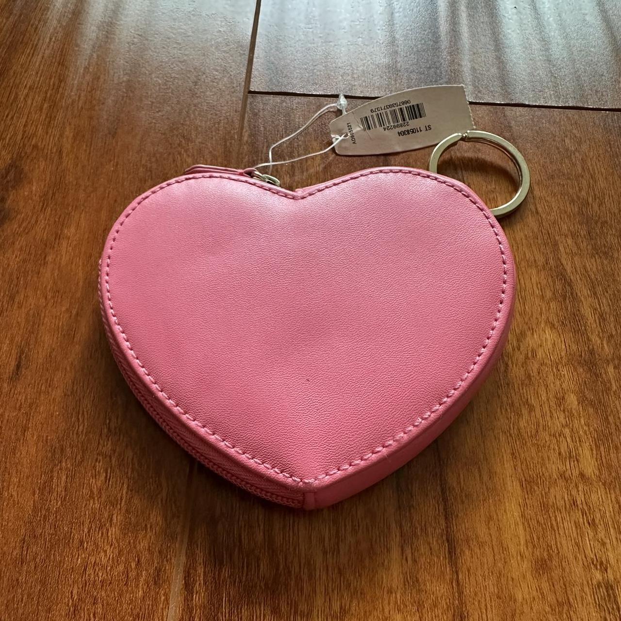 Vintage patent vegan leather heart coin purse pouch - Depop