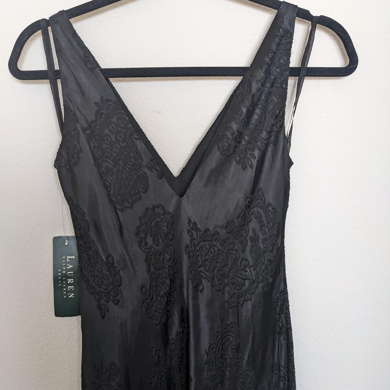 Lauren Ralph Lauren Floral Jacquard Silk Slip Dress... - Depop