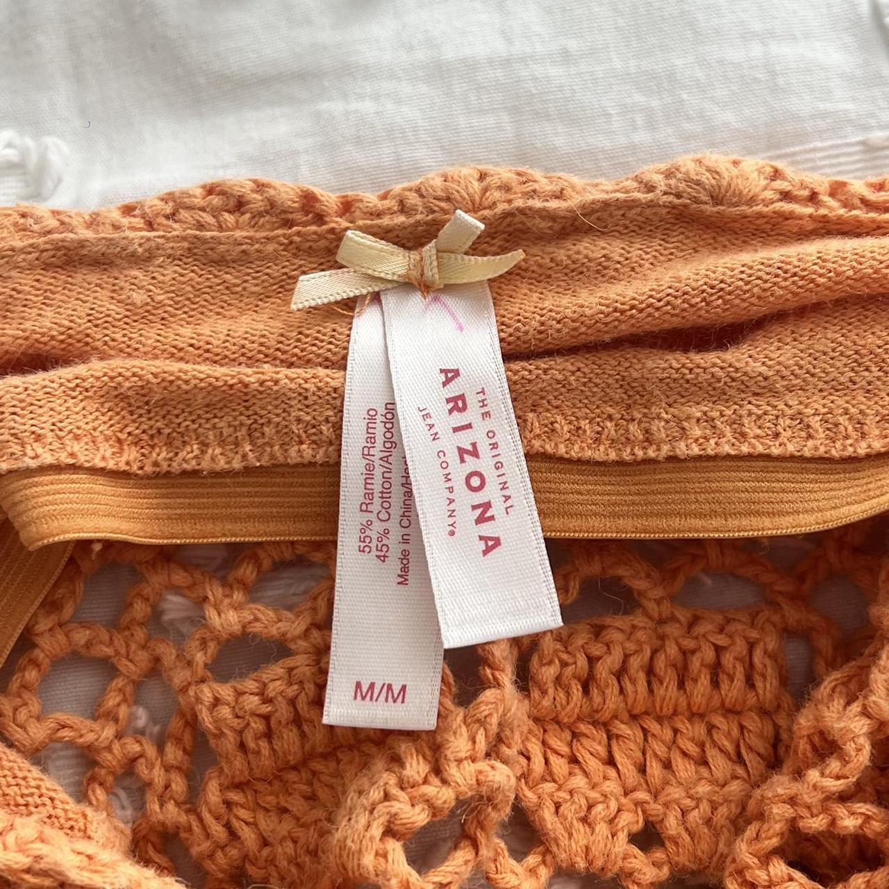 medium orange crochet halter top (honestly fits more... - Depop