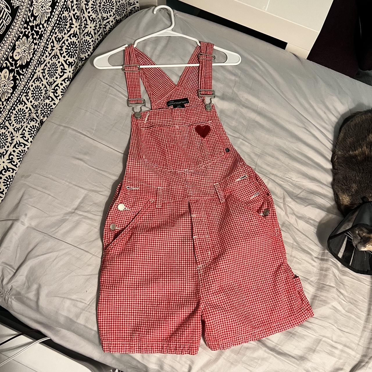 Pointer brand overalls with sweet red zipper detail - Depop