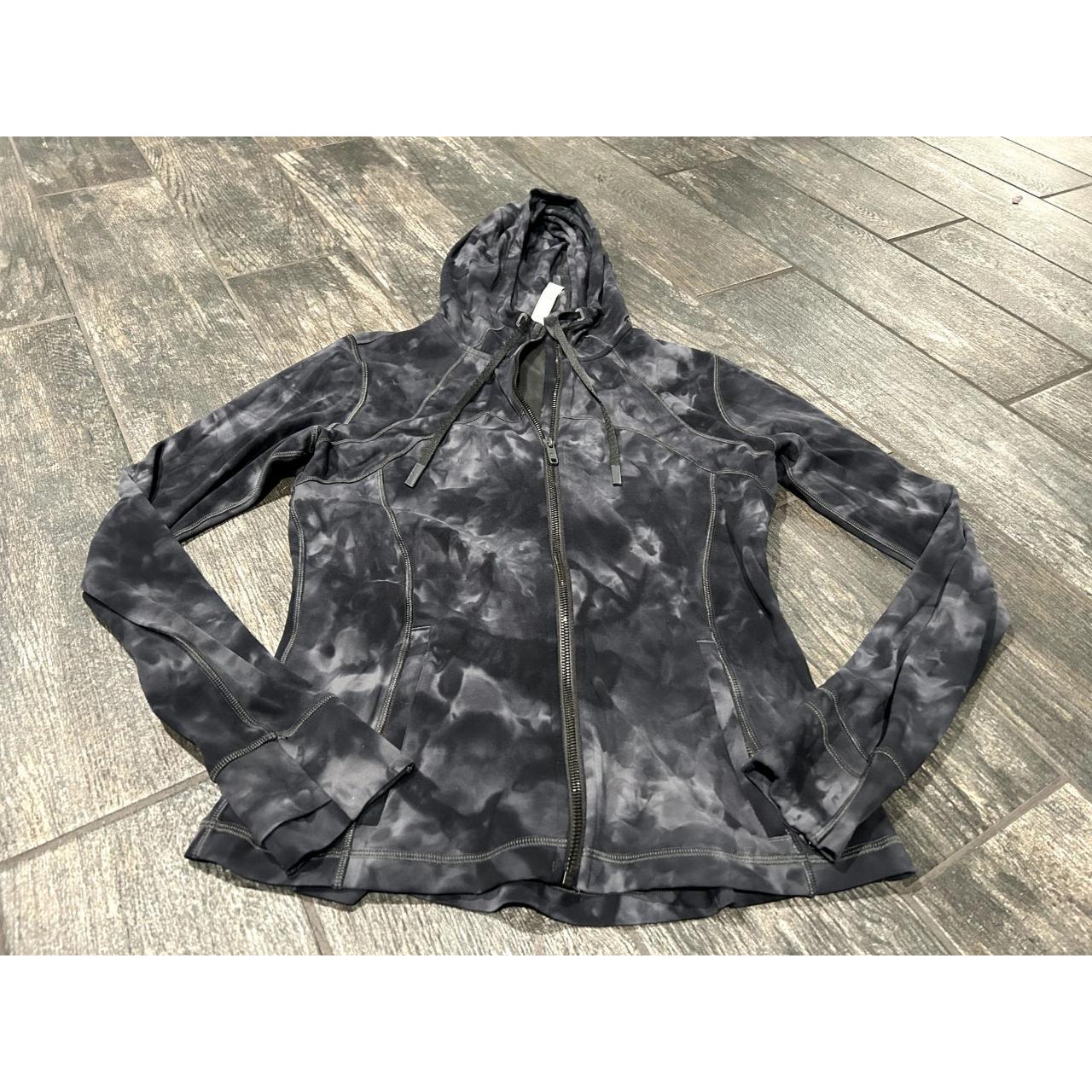 Hooded Define Jacket Nulu Color Diamond Dye Pitch Grey - Depop