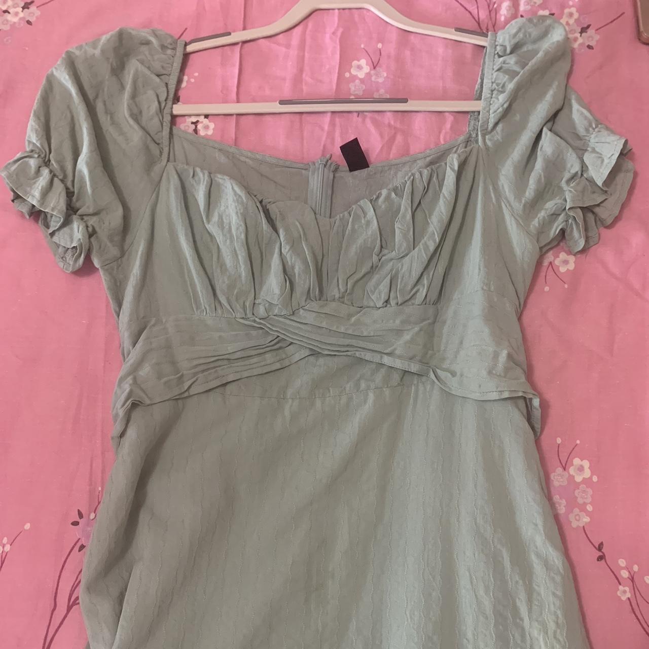 SHEIN sage green midi dress - size large worn once,... - Depop