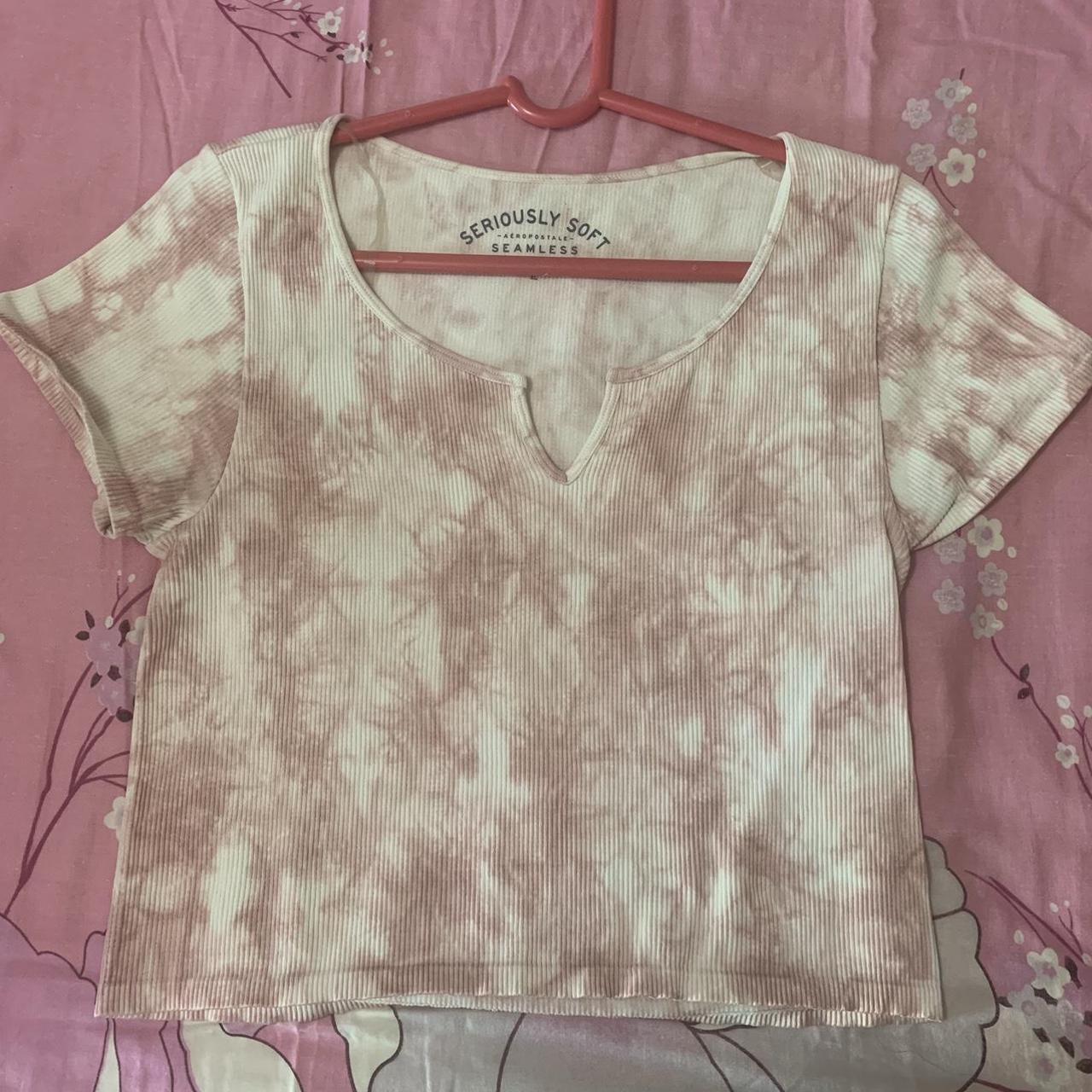 aeropostale pink watercolor seriously soft seamless... - Depop