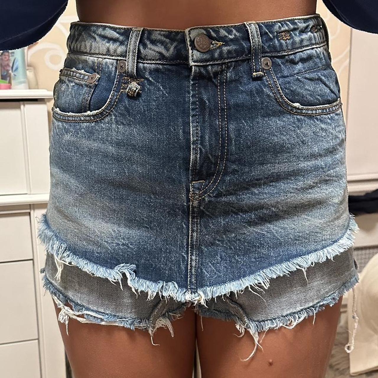 R13 double layer denim shorts barley worn great Depop