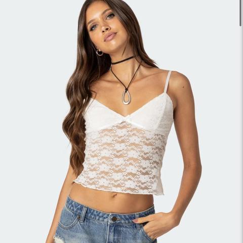 Eira Sheer Lace Tank Top – edikted