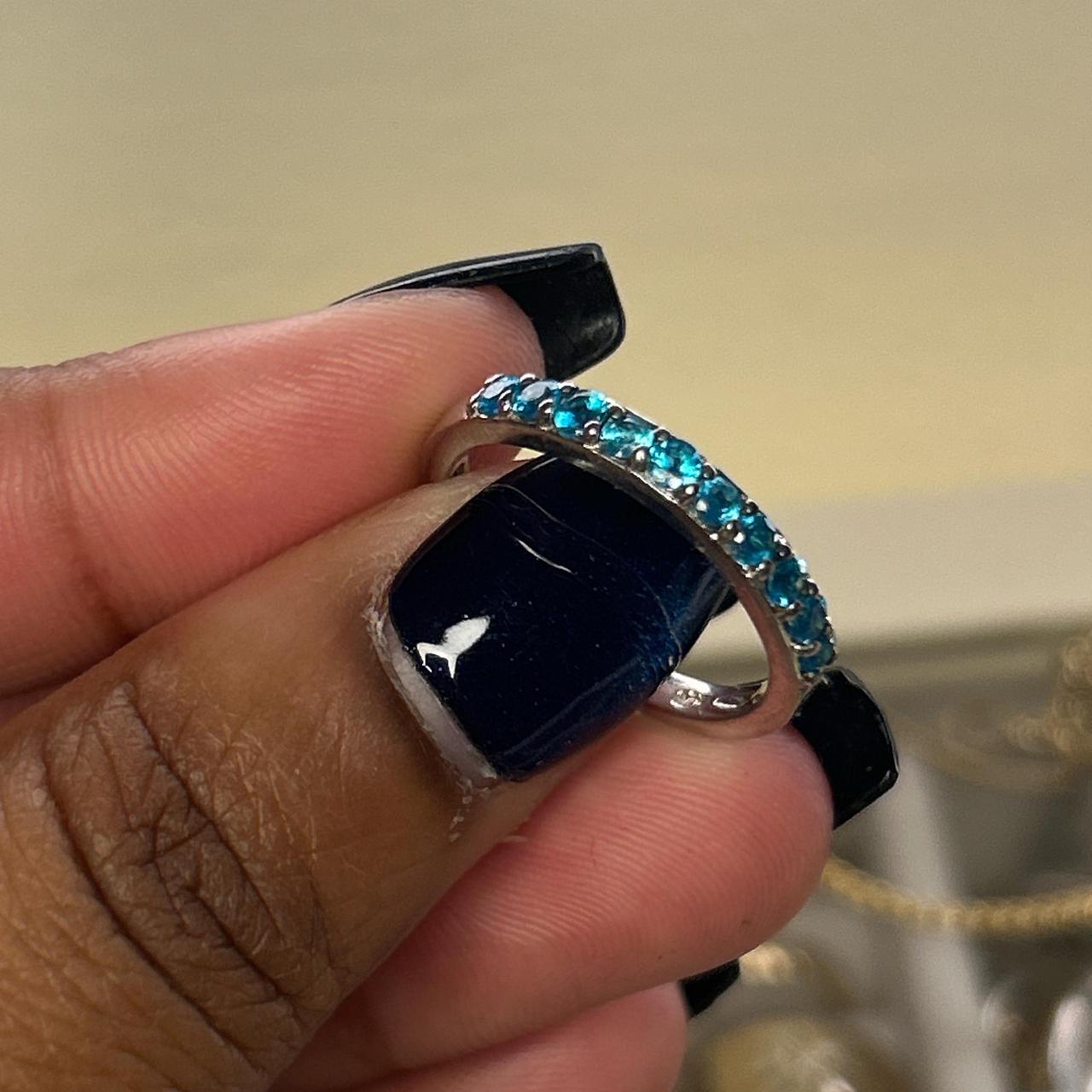 Women's Ring - Silver/Blue – Real solid 925 signe… - image 1