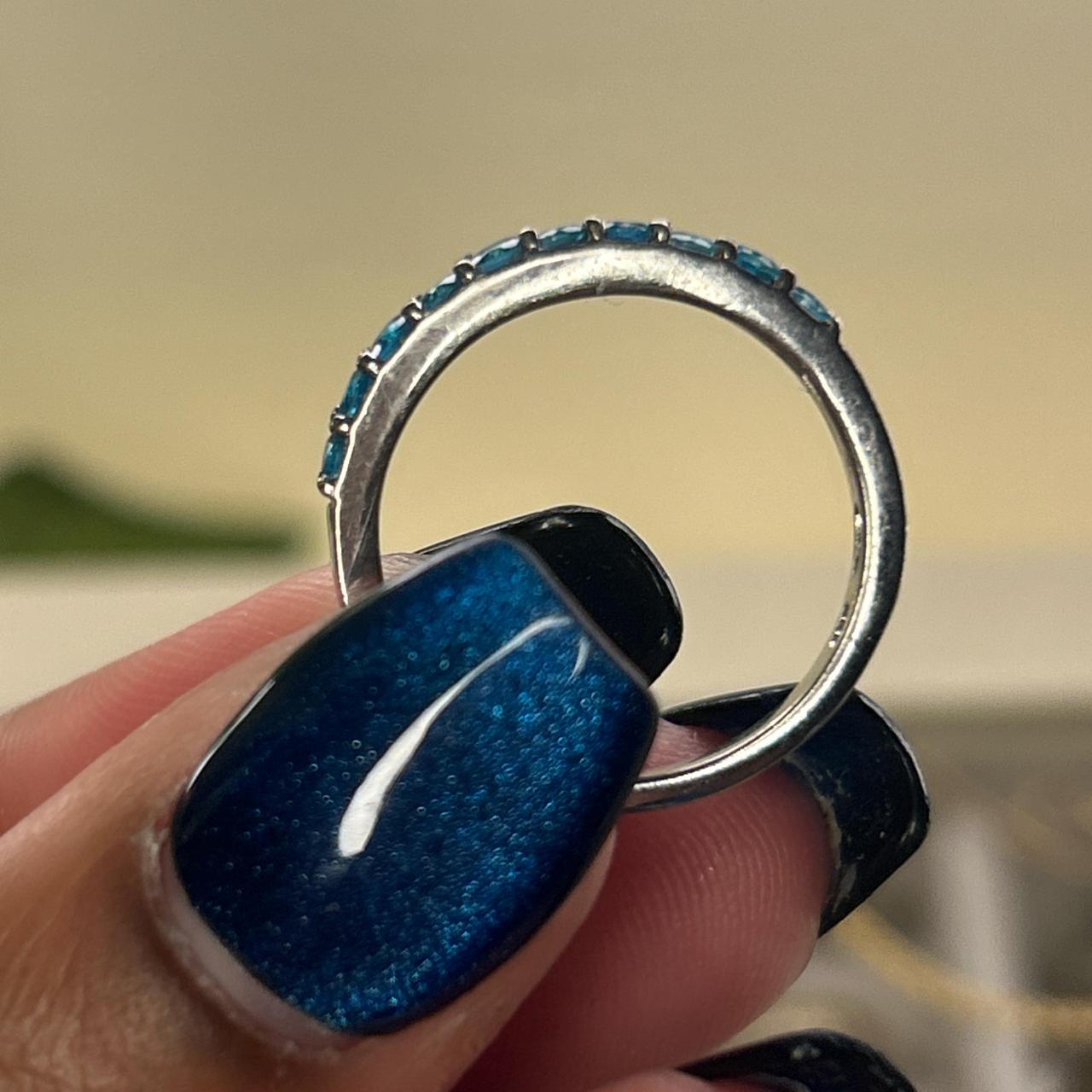 Women's Ring - Silver/Blue – Real solid 925 signe… - image 2