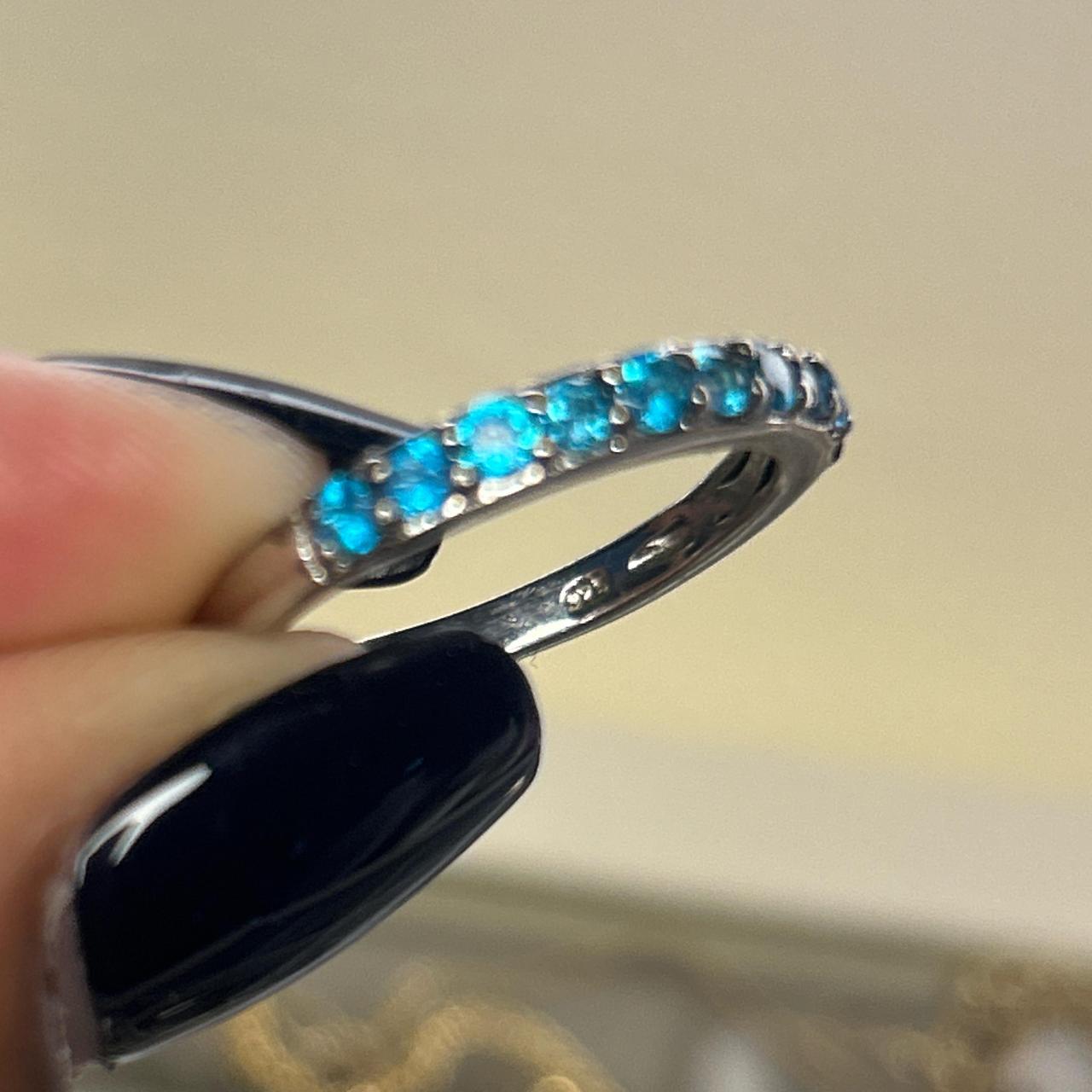 Women's Ring - Silver/Blue – Real solid 925 signe… - image 3