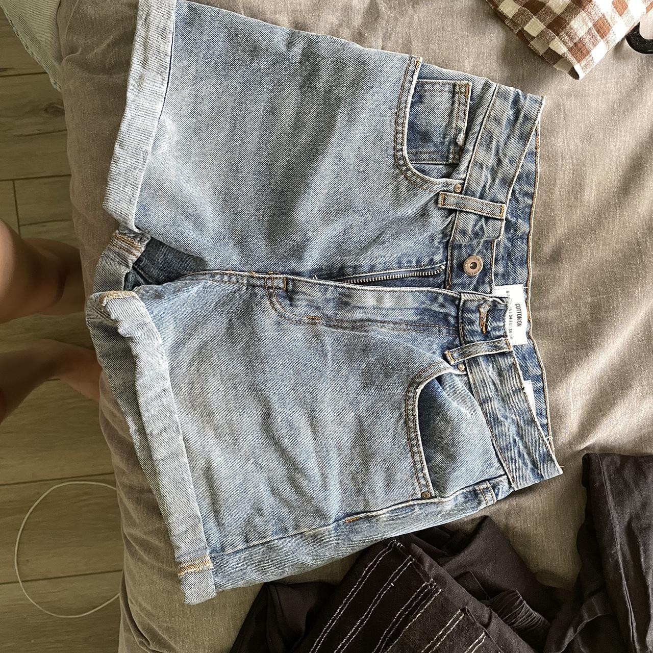 COTTON ON high rise mom jean shorts only worn... Depop