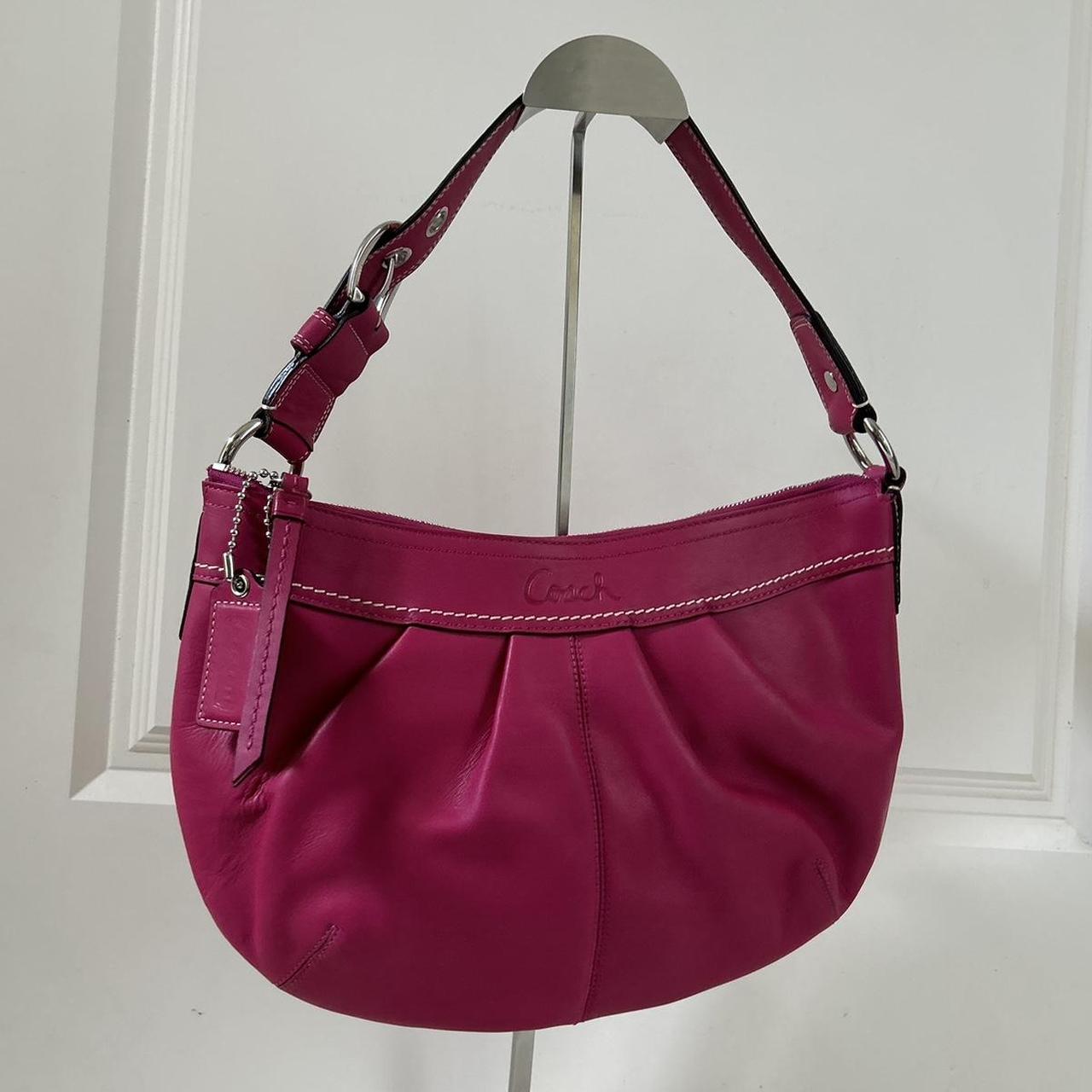 Authentic vintage coach pink leather shoulder bag... - Depop
